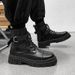 European Warm Series Martin Autumn High-Top Thick-Soled Motorcycle Work Black Men's Mid-Top Trendy Shoes British Style Leather Boots_vogvips.com