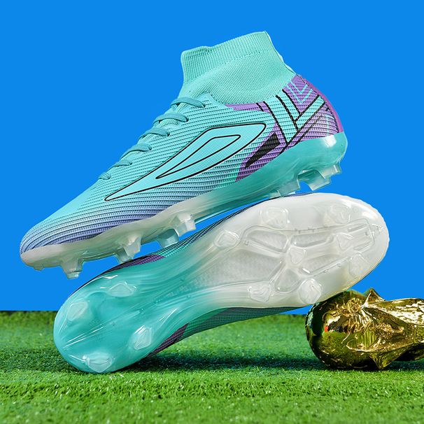 New Cross-Border Seamless Fly-Knit High-Top Football Men Women, Long-Studded Adult And Youth Professional Top Quality 5A Training Shoes_vogvips.com