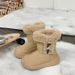 Cow Horn Buckle Snow Boots For Women 2025 New Autumn Furry Hot Item Northeast Plus Plush Thick Warm Cotton Shoes Short Boots_vogvips.com