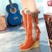 Women's Shoes Autumn And Winter Fashion New Snow Boots Wedge Heel Mid Tube Rabbit Fur Warm Boots_vogvips.com