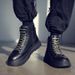 European Warm Series Martin Boots High Street Trend Men's 2025 New Motorcycle Genuine Leather Autumn Winter Black High-top Shoes_vogvips.com