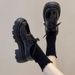 Thick-soled Small Leather Shoes, Women's New Year's Skirts, Single Shoes_vogvips.com