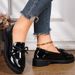 New bean shoes single shoes women's loafers flow su a slip-on plus-size casual shoes_vogvips.com