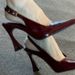 Low Cut, Buckled Burgundy High Heels, Feminine Stiletto Heels, Sophisticated And Comfortable, Back Strap Sandals, 2025 Spring New Style._vogvips.com