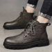 Waterproof Dirt-Resistant Soft Sole Martin Men Autumn 2024 New High-Top Men's British Casual Black Leather Shoes Work_vogvips.com