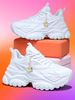 Women Vulcanize Fashion Casual 7cm Platform Sneakers Eva Lightweight Breathable Beige Dad Shoes Plus Size Gold Sun Chain_vogvips.com