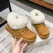 SHLIANG Suede Buckle Decor Ankle Boots Women Winter Warm Thicken Plush Snow Boots Woman Thick Sole Non Slip Platform Cotton Boots X0058_vogvips.com