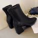 Martin For Women 2021 New Style Winter Square Toe Back Zipper Short Women's Chunky Mid Heel Boots_vogvips.com