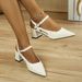 New Elegant Women's High-heeled Shoes, With Adjustable Ankle Straps, Chunky Heel Design, Suitable For Holiday Parties_vogvips.com