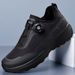 Summer Outdoor Hiking Trail Running Shoes for Men Breathable Sports Trendy Design with Rotary Button Black Thick Sole_vogvips.com