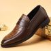 New Leather Business Men's Shoes, British Style Breathable Slip-on Casual Fashion Pointed Shoes_vogvips.com