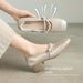【Soft Sole And Soft Upper】Cameido Delicate Pearl Ankle Strap Mary Jane Shoes, 2025 Autumn Thick Heel Shallow Single Shoes_vogvips.com