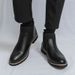 New Fashion Chelsea Boots Men's Pointy Toe Retro Boots British Men's Boots Leather Boots Leather Shoes_vogvips.com