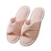Popular Corduroy Cross-Strap Cotton Slippers For Autumn Indoor Home Use, Warm Slippers For Women_vogvips.com