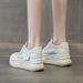 Women S Summer Mesh Breathable Thick Bottom White Shoes Tide_vogvips.com