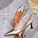 European And American Style Shiny Pointed Toe Shallow Single Backless Stiletto High-heeled Shoes, Women's Sandals_vogvips.com