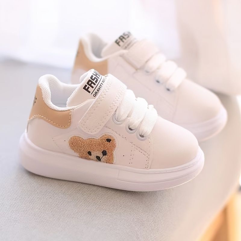 Trendy Embroidered Cartoon Bear Low Top Boys, Breathable Lightweight Anti Slip Sneakers For Walking Running, Fall_vogvips.com