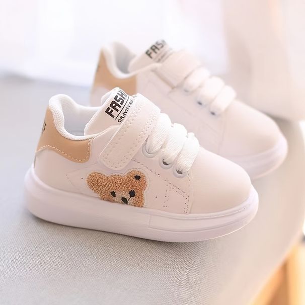 Trendy Embroidered Cartoon Bear Low Top Boys, Breathable Lightweight Anti Slip Sneakers For Walking Running, Fall_vogvips.com