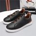 European Collection 2026 New Classic Elastic Band White Leather Slip-On Loafers Flat Men's Sneakers_vogvips.com