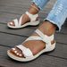Women's Simple Solid Color Wedge Casual Open-toed Retro-soled Sandals, Comfortable Thick-heeled Beach Sandals_vogvips.com