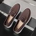 Summer Loafers, British Casual Board Shoes, Men's Leather Face, Bean Shoes, Lace Up, Internet Famous And Popular Men's Shoes_vogvips.com