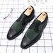 New Black And White Color-block Carved Brick Men's Shoes For Men's Business Leather British Derby Shoes Pointed Toe Banquet Wedding Leather Shoes_vogvips.com