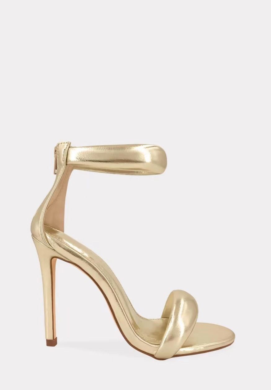 Plus-size Sexy Stiletto Sandals Women's One-line Back Zipper High-heeled Fashion Shoes_vogvips.com