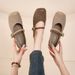 Square Head Soft Sole Buckle Two Wear Fashion Single Shoes Women Wear Low Heel Shallow Mouth Mary Jane Shoes_vogvips.com