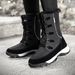 Women's Winter Snow Boots With Fleece Lining - Waterproof Rubber Sole, Cross Strap Design, High Top Warm Boots For Outdoor & Daily Wear_vogvips.com