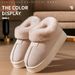 Women's Winter Simple And Wearable, Heeled Snow Boots, Fleece-Lined, Thickened, Warm, Furry Slippers, Couple's Cotton_vogvips.com
