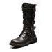 European Warm Series Plus Size Top Korean Style Trendy Martin Men's Crazy Horse Leather British High Tube Boots_vogvips.com