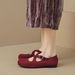 Mary Jane Shoes Women's Flat-bottomed Cross-strapped Ballet Shoes Retro Round Head Shallow Mouth Single Shoes Women_vogvips.com
