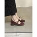 First Encounter Season Gentle Bow Red Evening Women's Single Shoes 2026 New Model To Match Skirts Fairy Style Patent_vogvips.com