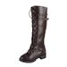 New 25. Foreign Trade Round Toe Square Heel Women's Boots High Top Autumn And Winter New Style_vogvips.com