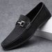 Plus Autumn Simple Lazy Casual Men's Slip-On Large Size Leather Black Shoes Loafers Men_vogvips.com