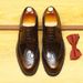 Thick-Soled Height-Increasing Round-Toe Genuine Soft Brogue Carved Glossy Patent Leather Single Shoes For Men_vogvips.com