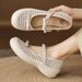 French Retro Style Fashion Women's Commuting Word With Round Head Platform Casual Shoes Light Mouth Single Shoes Hollow Hole Sandals_vogvips.com