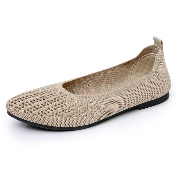 Women's Casual Shoes Women's Shoes Soft-soled Feet Single Shoes Fly-woven Breathable Single Shoes Pointed Mother Shoes_vogvips.com