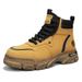 European Warm Series Leather Autumn Winter New Style Yellow Fashion Thick Sole Height Increasing Outdoor Sports Motorcycle Martin Men's Boots_vogvips.com