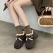 Cameido Fleece Warmth Retro Thick-Soled Insole Height-Increasing Burken Shoes For Women 2025 Winter, Frosted Cotton Shoes_vogvips.com