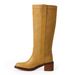Wide Calf Boots Women's Knee High Boots Square Toe Chunky Block Heel Long Boots Pull On Riding Boots Knight Boots_vogvips.com