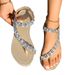 Summer Rhinestone Flat Fish Mouth Women's Sandals - Fashionable Summer Beach Sandals For Women_vogvips.com