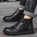Autumn Winter Martin Men Business Casual High Top Shoes Fleece Lined Cotton Cowhide Work Outdoor Short Leather Boots_vogvips.com