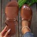 Large Size 2025 Summer New Women's Solid Color Knitted Simple Daily Beach Slippers_vogvips.com