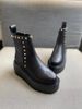 Autumn Winter Thick-Soled Short European American Style Height-Increasing Martin Round-Toe Rivet Genuine Leather_vogvips.com