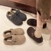 Women's Winter Fleece Cotton Shoes 2025 New Style Versatile Bean Shoes Flat Shoes_vogvips.com