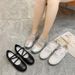 Versatile Women's Shoes - Summer Style, Unique Design, Flat Ballet-style Lace-up Leather Upper, Breathable, Low-cut, Casual Single Shoe_vogvips.com