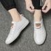 Cowhide Fashion Men's Casual Soft Sole Low-top Student Sneakers White Trendy Shoes Men_vogvips.com