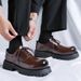 Leisure Business Thick Soled Men's Lace Up Leather Sneakers Man Minimalism Casual For Men Party Walking Fashion Shoes_vogvips.com