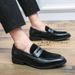 New Fashion British Matte Black Business Casual Loafer Shoes Young Man Stepping Pointed Leather Cover Foot Photo Studio Wedding Leather Shoes Party Dr_vogvips.com